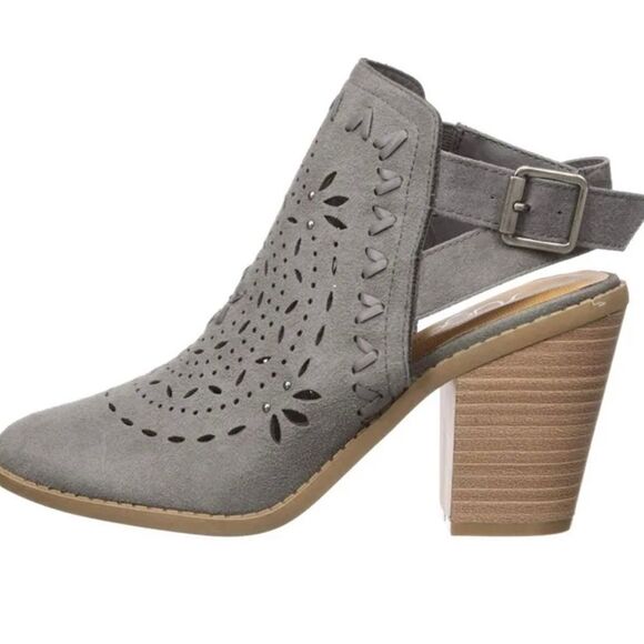 Gray Suede Women's Ankle Boots/Sling backs - Picture 1 of 9
